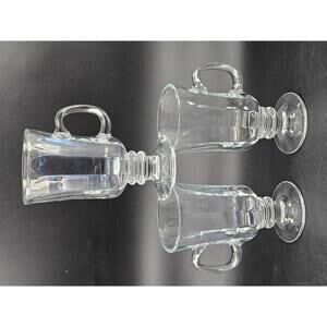 ​Set of 3 Vintage Libbey Milan 5.75" Irish Coffee Mugs UV Manganese Glow 1970's